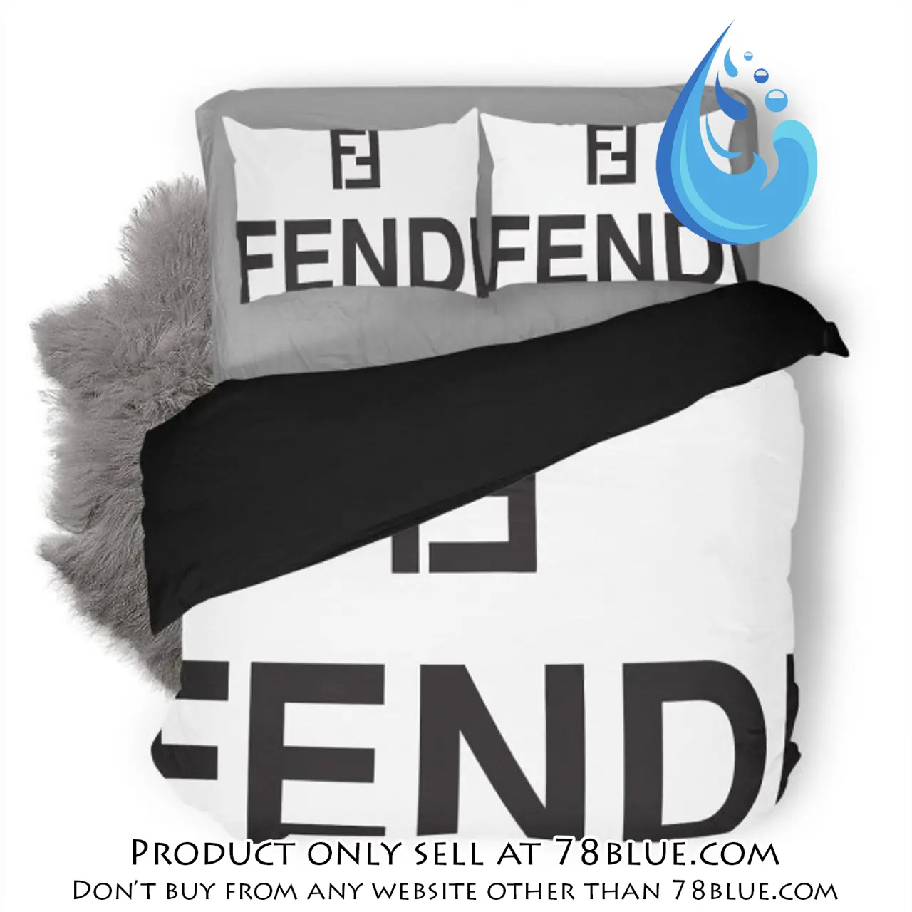 Fendi premium luxury logo fashion brand premium bedding set home decor 78b5612686